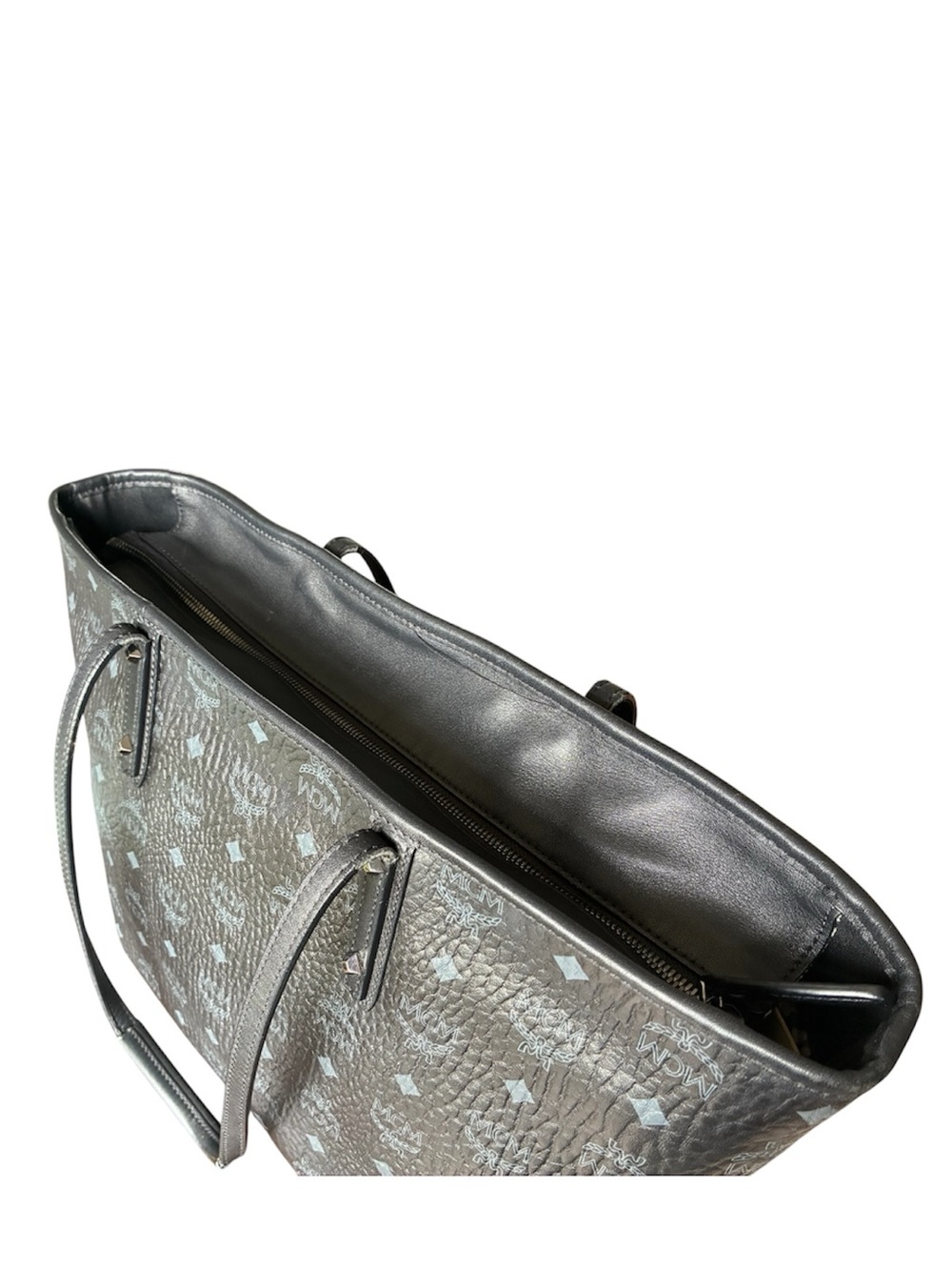 MCM Black Monogram Pebbled Leather Tote with Matching Wallet - Picture 11 of 14